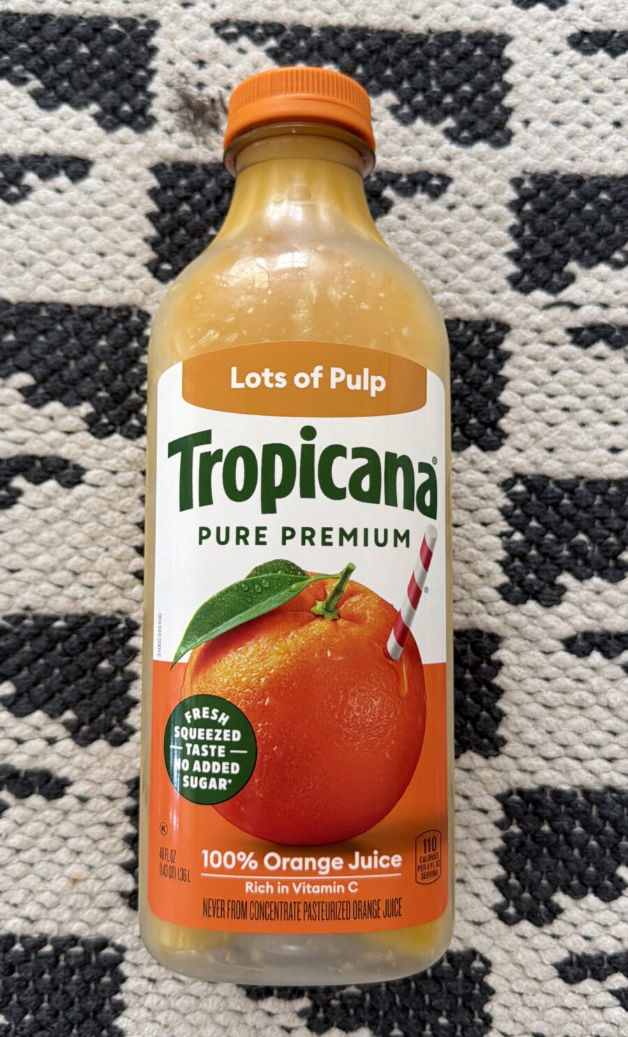 Tropicana Orange Juice No Pulp 52 fl oz — Front view