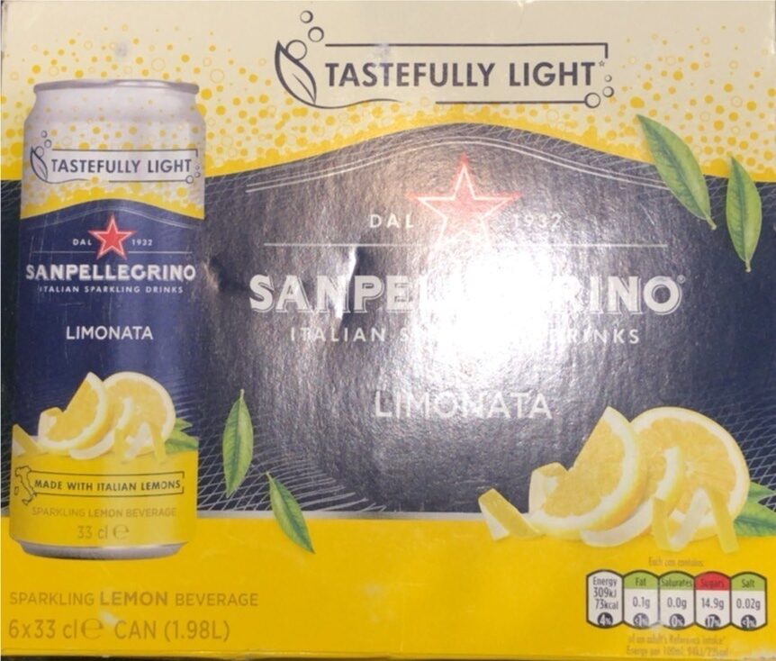 San Pellegrino Sparkling Water Limonata 25.3 fl oz — Front view