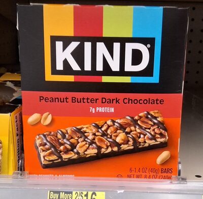 KIND Nut Bars Peanut Butter Dark Chocolate 6-Count — front of pack
