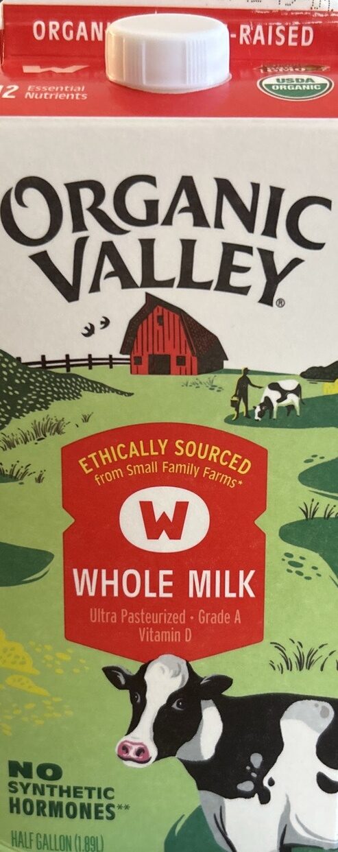 Organic Valley Organic Milk Whole 32 fl oz — Front view