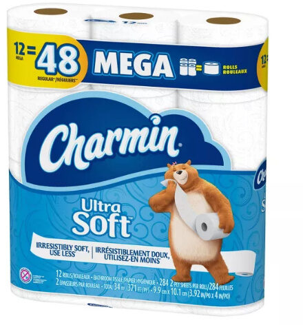 Charmin Bath Tissue Ultra Soft 6 Mega Rolls — front of pack