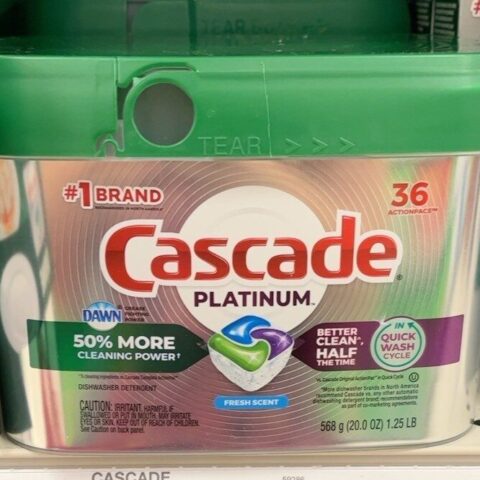 Cascade Dishwasher Pods Free & Clear 62-Count — front of pack